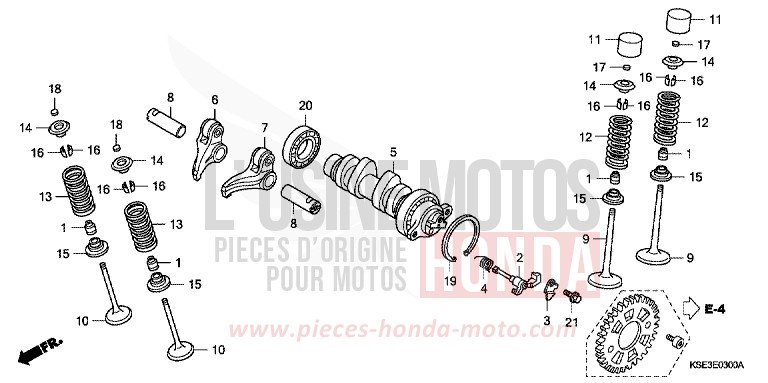 NOCKENWELLE/VENTIL von CRF150R "Big Wheels" EXTREME RED (R292) von 2007